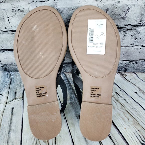 Rampage Ram-Myra Sandals Women’s 6 M Black Strappy Zip Back Comfort Shoes NEW - Picture 6 of 8